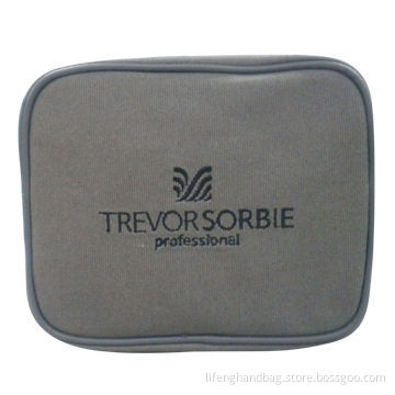 Cosmetic Bag with Compartment and Printing, Made of Microfiber